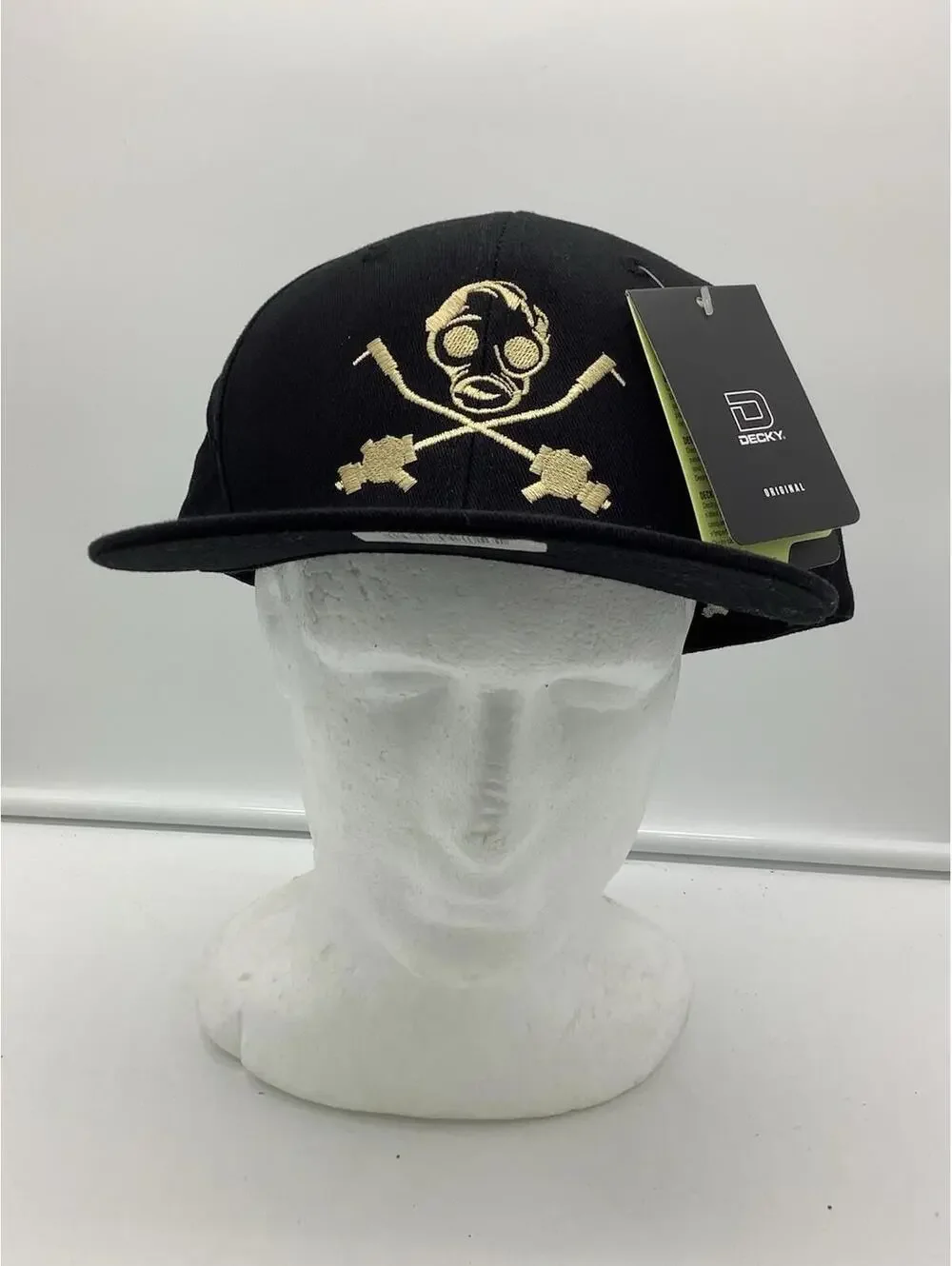 DECKY Gold Gas Mask Hat - Black SnapBack Cap (New With Tags)